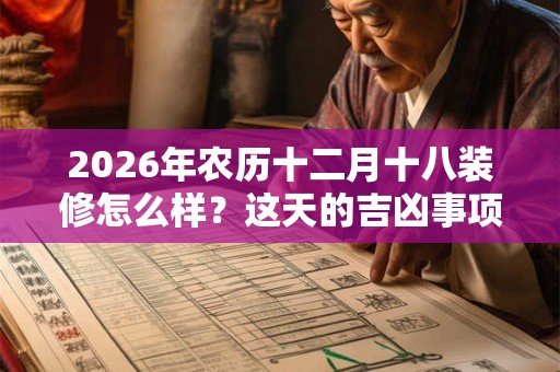 2026年农历十二月十八装修怎么样？这天的吉凶事项是什么？
