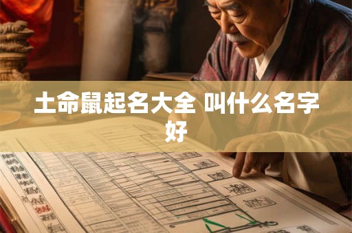 土命鼠起名大全 叫什么名字好