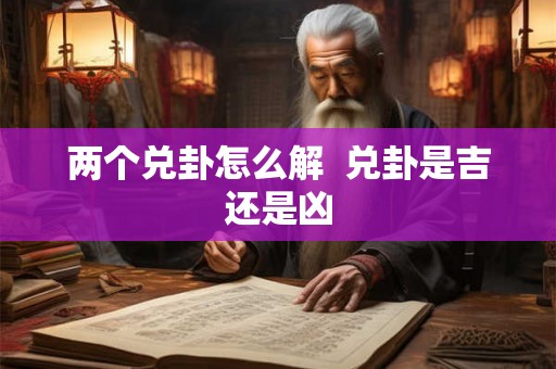 两个兑卦怎么解  兑卦是吉还是凶