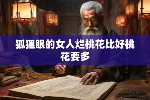 狐狸眼的女人烂桃花比好桃花要多