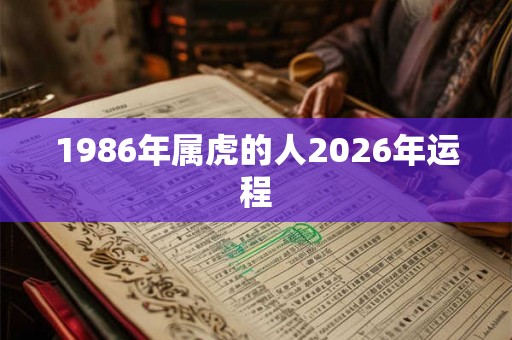 1986年属虎的人2026年运程