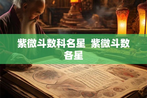 紫微斗数科名星  紫微斗数各星