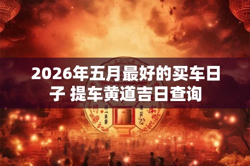 2026年五月最好的买车日子 提车黄道吉日查询 2026年五月最好的买车日子 提车黄道吉日查询