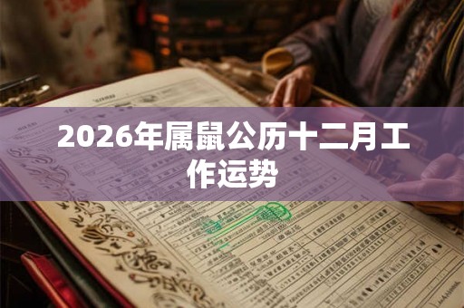 2026年属鼠公历十二月工作运势