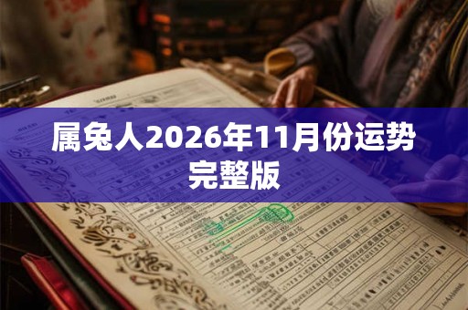 属兔人2026年11月份运势完整版