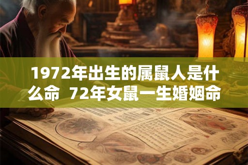 1972年出生的属鼠人是什么命  72年女鼠一生婚姻命运