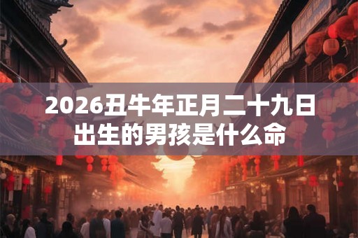 2026丑牛年正月二十九日出生的男孩是什么命