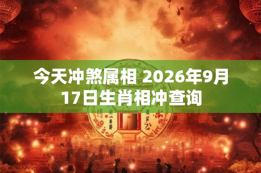 今天冲煞属相 2026年9月17日生肖相冲查询