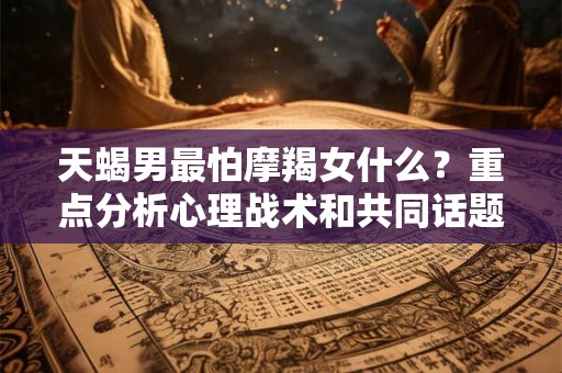 天蝎男最怕摩羯女什么?重点分析心理战术和共同话题 天蝎男最怕摩羯女什么?重点分析心理战术和共同话题