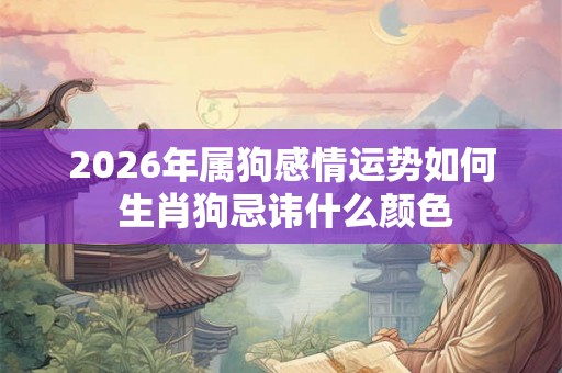 2026年属狗感情运势如何 生肖狗忌讳什么颜色 2026年属狗感情运势如何 生肖狗忌讳什么颜色