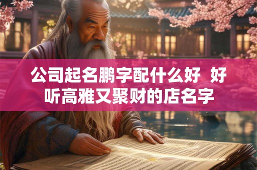 公司起名鹏字配什么好  好听高雅又聚财的店名字