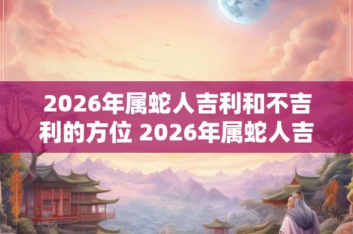 2026年属蛇人吉利和不吉利的方位 2026年属蛇人吉方位不吉