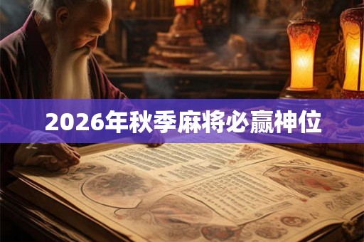 2026年秋季麻将必赢神位