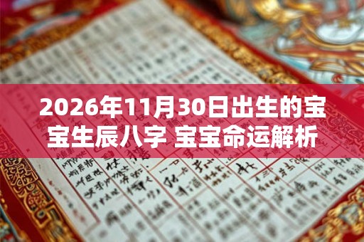 2026年11月30日出生的宝宝生辰八字 宝宝命运解析