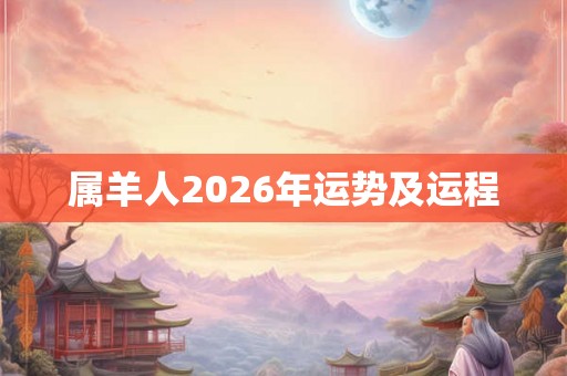 属羊人2026年运势及运程