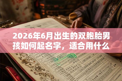 2026年6月出生的双胞胎男孩如何起名字，适合用什么字