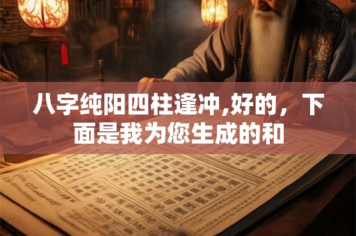 八字纯阳四柱逢冲,好的,下面是我为您生成的和 八字纯阳四柱逢冲,好的,下面是我为您生成的和
