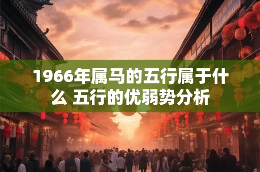 1966年属马的五行属于什么 五行的优弱势分析