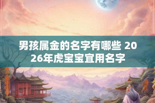 男孩属金的名字有哪些 2026年虎宝宝宜用名字