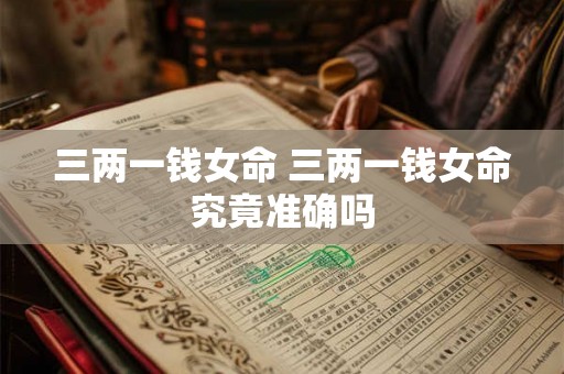 三两一钱女命 三两一钱女命究竟准确吗