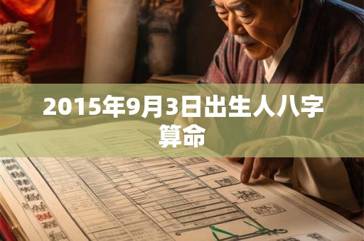 2015年9月3日出生人八字算命