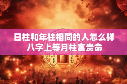 日柱和年柱相同的人怎么样 八字上等月柱富贵命