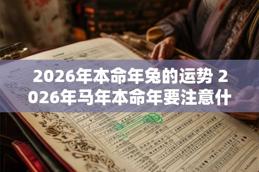 2026年本命年兔的运势 2026年马年本命年要注意什么