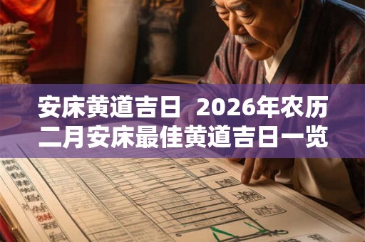 安床黄道吉日  2026年农历二月安床最佳黄道吉日一览表