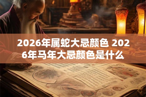 2026年属蛇大忌颜色 2026年马年大忌颜色是什么