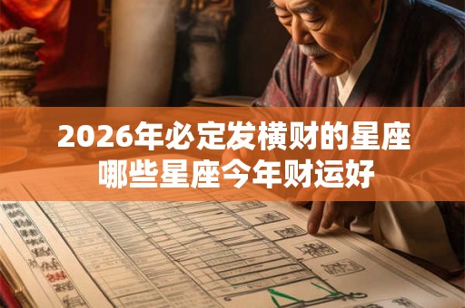 2026年必定发横财的星座 哪些星座今年财运好