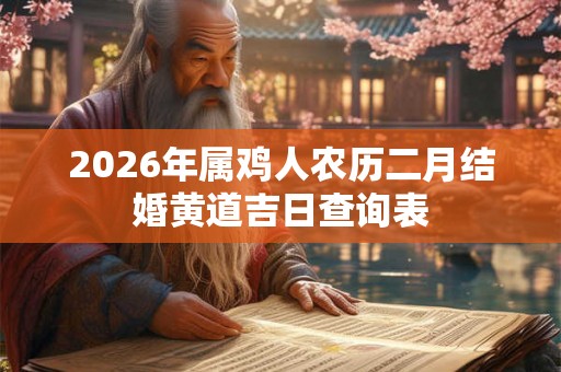 2026年属鸡人农历二月结婚黄道吉日查询表 2026年属鸡人农历二月结婚黄道吉日查询表