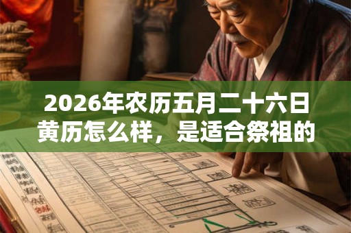 2026年农历五月二十六日黄历怎么样，是适合祭祖的日子吗？