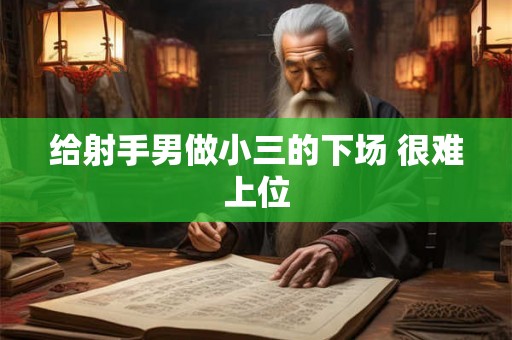 给射手男做小三的下场 很难上位