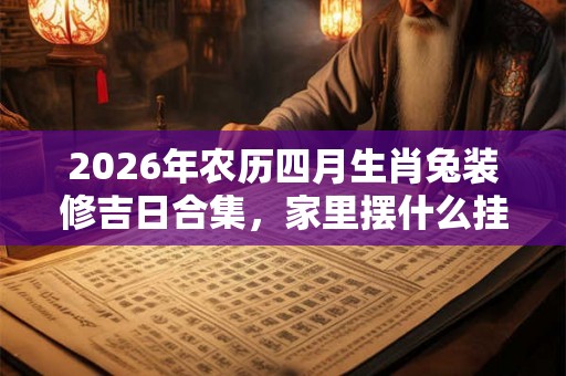 2026年农历四月生肖兔装修吉日合集，家里摆什么挂件好？