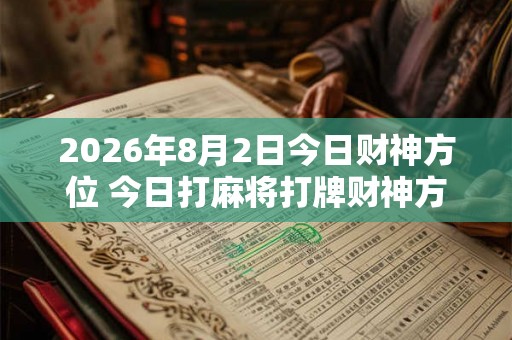 2026年8月2日今日财神方位 今日打麻将打牌财神方位