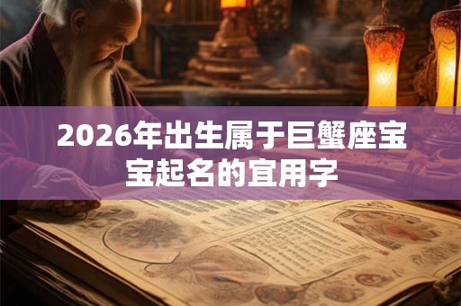 2026年出生属于巨蟹座宝宝起名的宜用字