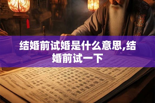 结婚前试婚是什么意思,结婚前试一下