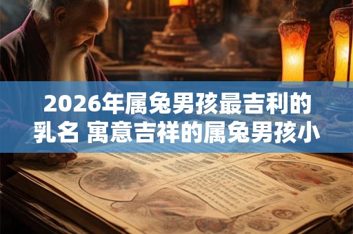 2026年属兔男孩最吉利的乳名 寓意吉祥的属兔男孩小名
