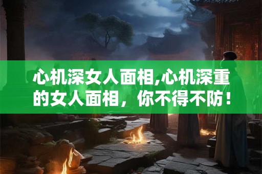 心机深女人面相,心机深重的女人面相，你不得不防！