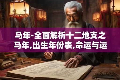 马年-全面解析十二地支之马年,出生年份表,命运与运势等