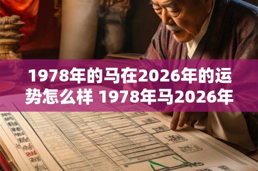 1978年的马在2026年的运势怎么样 1978年马2026年运势如何