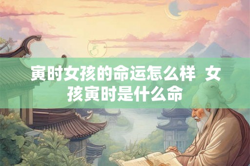 寅时女孩的命运怎么样 女孩寅时是什么命 寅时女孩的命运怎么样 女孩寅时是什么命