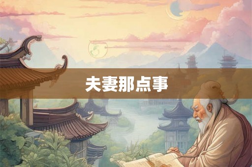 夫妻那点事
