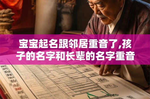 宝宝起名跟邻居重音了,孩子的名字和长辈的名字重音好不好