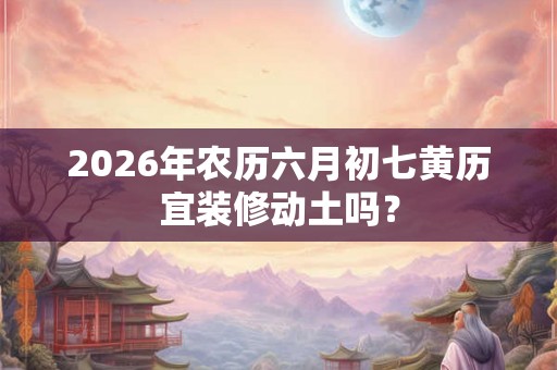 2026年农历六月初七黄历宜装修动土吗？