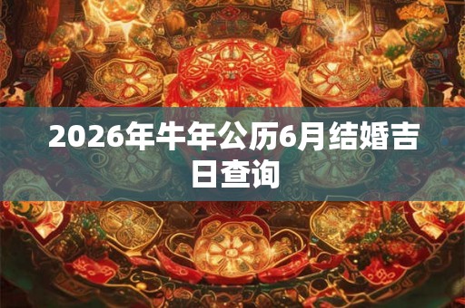 2026年牛年公历6月结婚吉日查询
