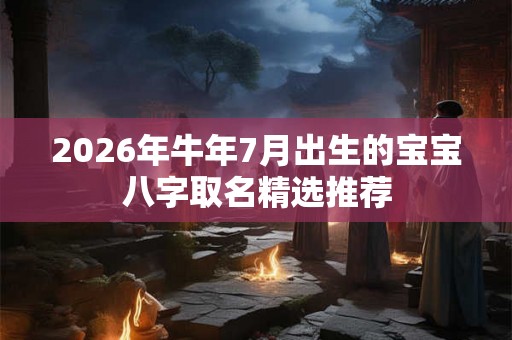 2026年牛年7月出生的宝宝八字取名精选推荐