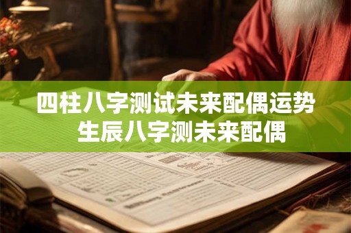 四柱八字测试未来配偶运势  生辰八字测未来配偶