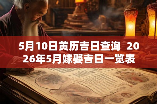 5月10日黄历吉日查询  2026年5月嫁娶吉日一览表