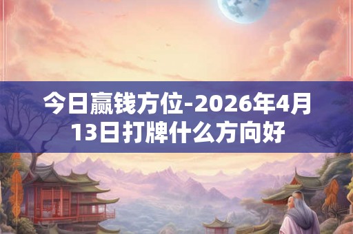 今日赢钱方位-2026年4月13日打牌什么方向好